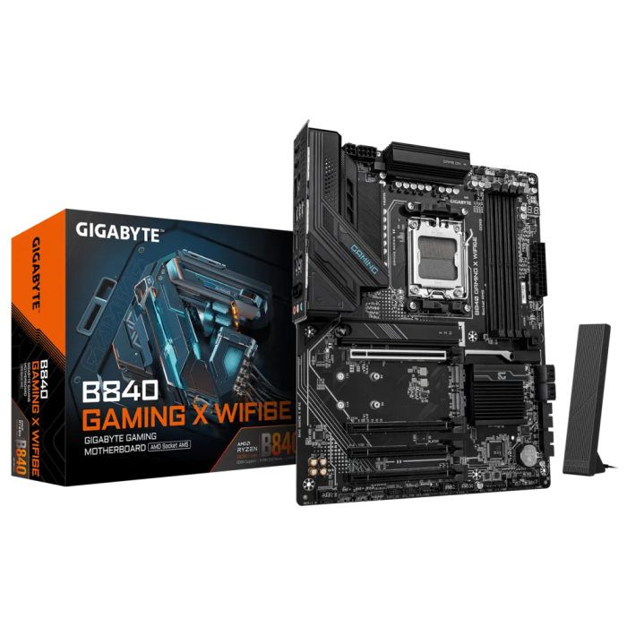 Matična ploča GIGABYTE B840 GAMING X WIFI6E (DDR5, SATA3, USB3.2Gen2, DP, 2.5GbE, Wi-Fi 6E, AM5 ATX)