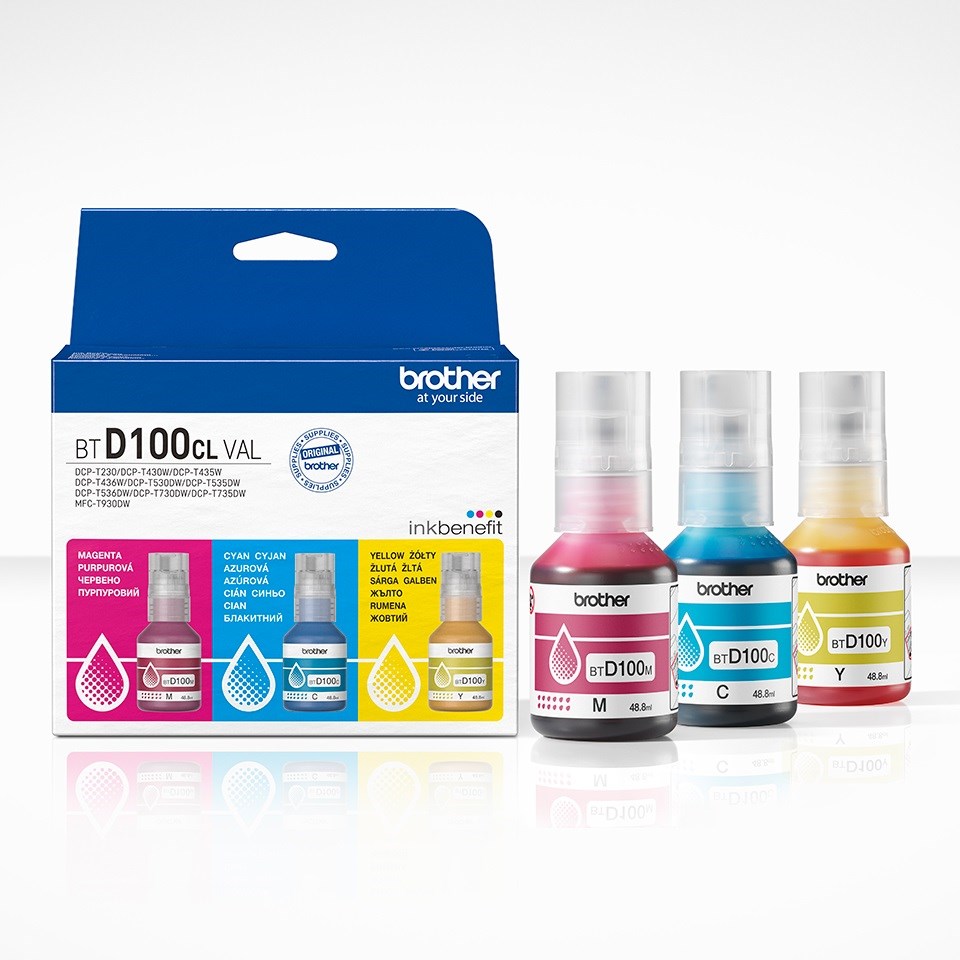 Tinta BROTHER BT-D100CLVAL Multipack-2