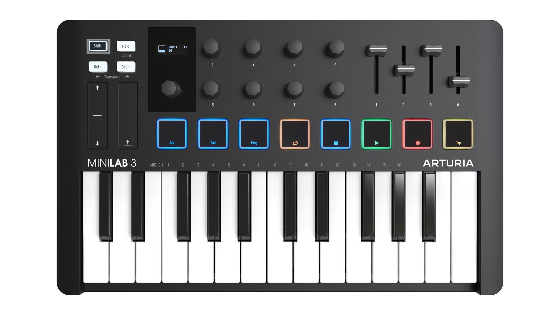 MIDI kontroler ARTURIA MiniLab 3 Black-3