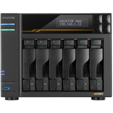 NAS Asustor LOCKERSTOR 6 Gen3 (AS6806T) (AMD Ryzen V3C14, 16 GB DDR5, crna boja)