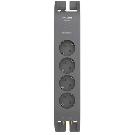 Produžna utičnica PHILIPS Surge master, 4xEU, Coaxial, Prenaponska zaštita, 2M