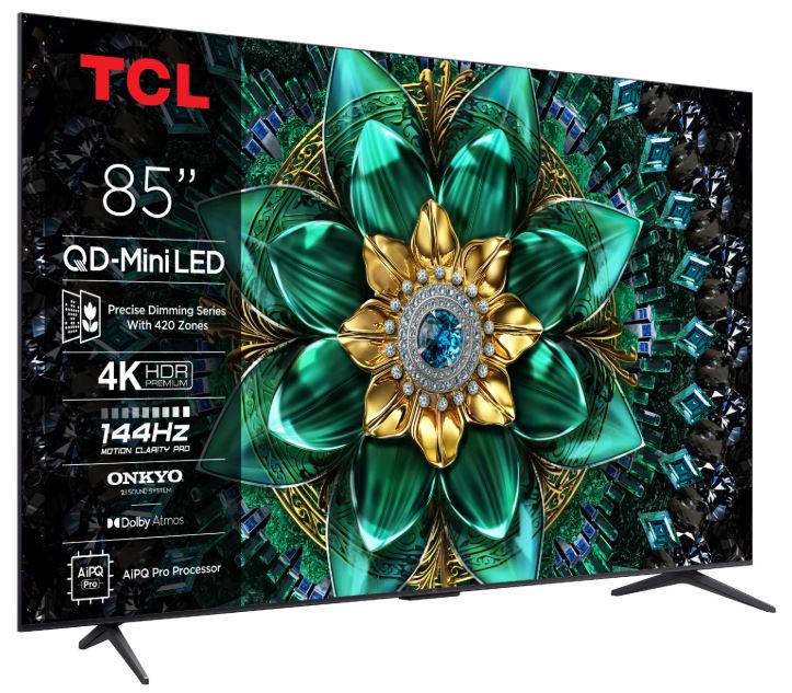 TV TCL QD-Mini LED 85Q6C Google TV (216 cm, 4K Ultra HD, HDR10+, Dolby Vision, ONKYO 2.1, Smart TV)-1