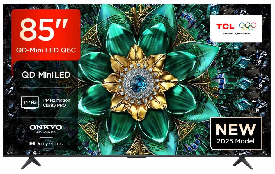 TV TCL QD-Mini LED 85Q6C Google TV (216 cm, 4K Ultra HD, HDR10+, Dolby Vision, ONKYO 2.1, Smart TV)-0