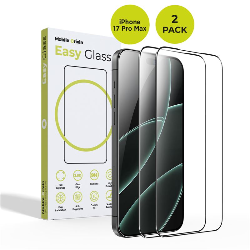 Zaštitno staklo MOBILE ORIGIN EasyGlass iPhone 17 Pro Max, 2 pack-0