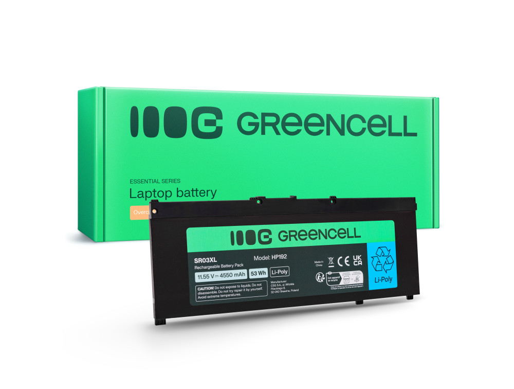 Baterija za prijenosno računalo GREEN CELL SR03XL (HP191) (4550mAh, 11.55V, za HP Pavilion Gaming 15)-0
