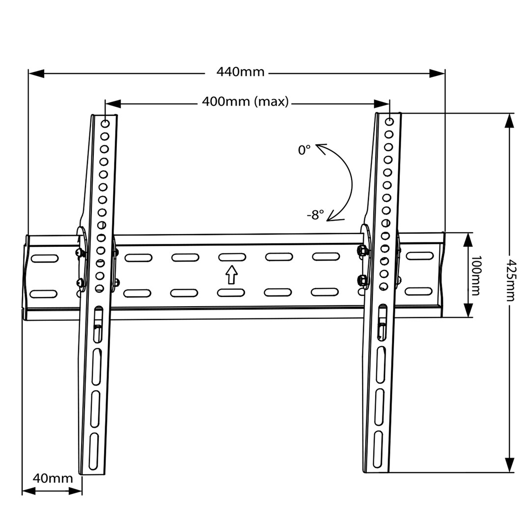 TV nosač MACLEAN BRACKETS MC-862 (26-55", 40kg, Vesa 400x400, crna boja)-0