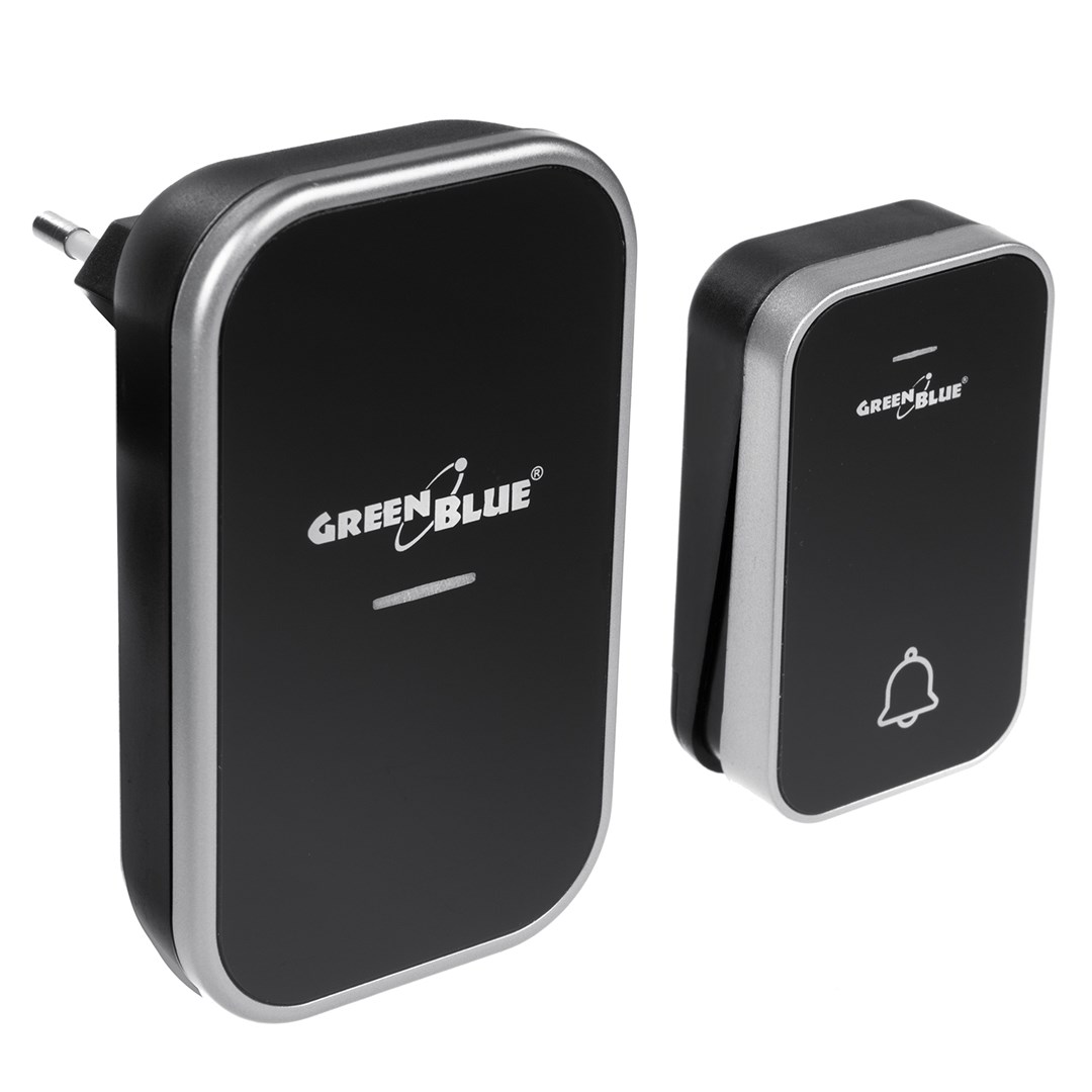 Bežični zvono GREENBLUE GB157 B Kinetic Battery-free bežični Dorr Bell, crna boja, domet do 200m, IP44-3