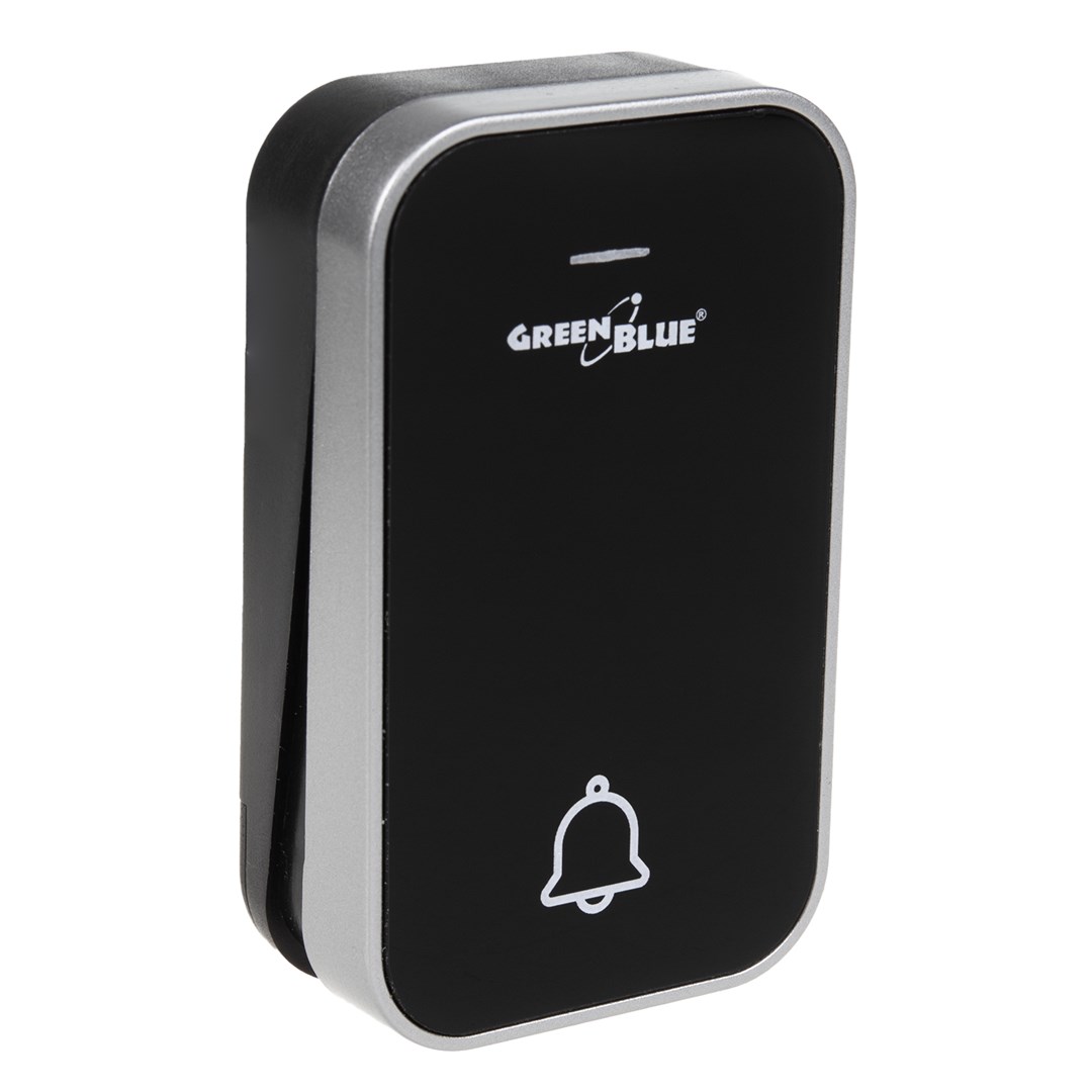 Bežični zvono GREENBLUE GB157 B Kinetic Battery-free bežični Dorr Bell, crna boja, domet do 200m, IP44-0