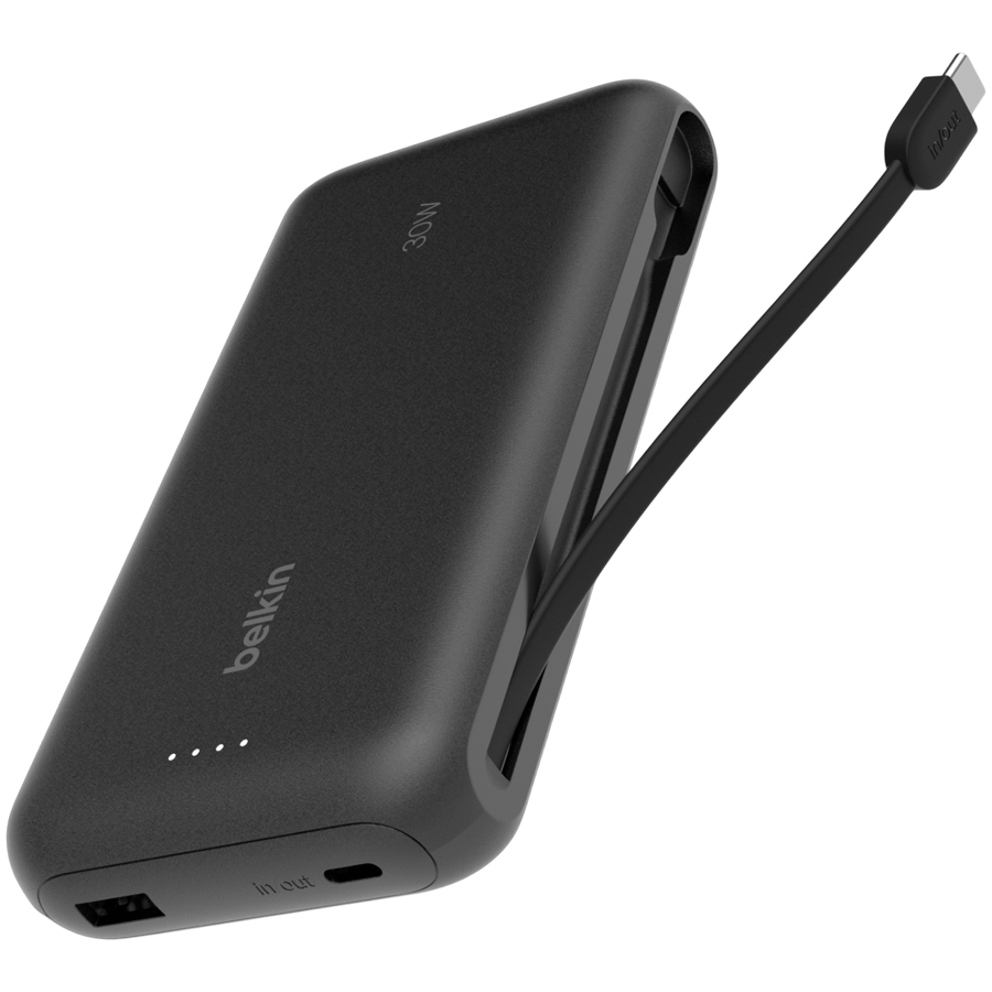 Prijenosna baterija BELKIN BoostCharge Pro (20000mAh, 30W PD, integrirani USB-C kabel, crna)-0