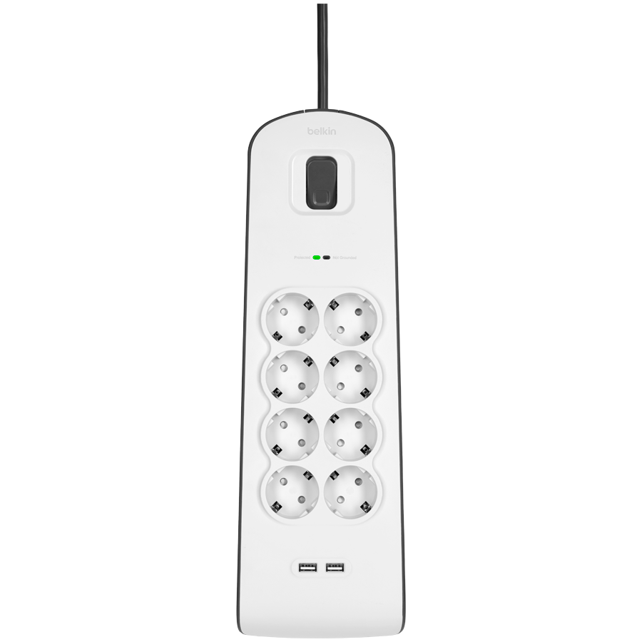 Prenaponska zaštita BELKIN BSV804VF2M-V2 (8 utičnica, 2x USB)-0
