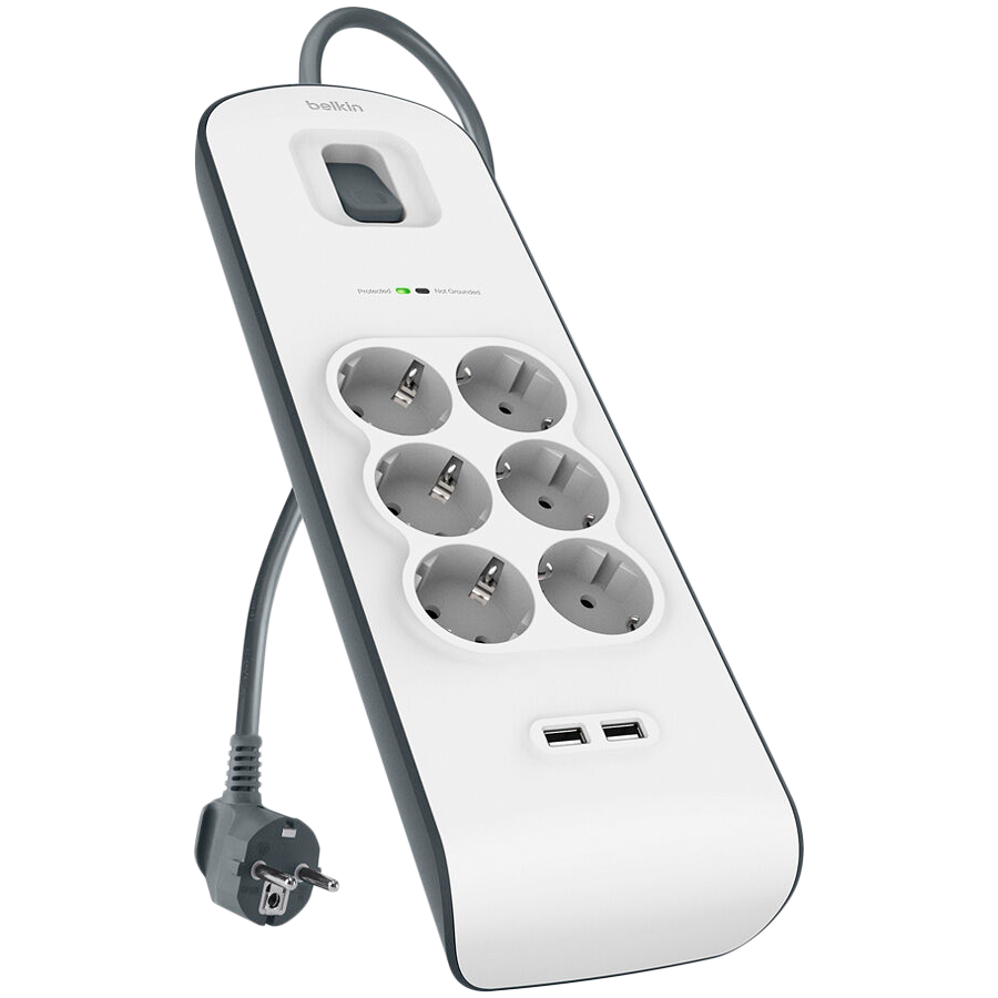 Prenaponska zaštita BELKIN BSV604VF2M-V2 (6 utičnica, 2x USB 2.4A, 2m)-0