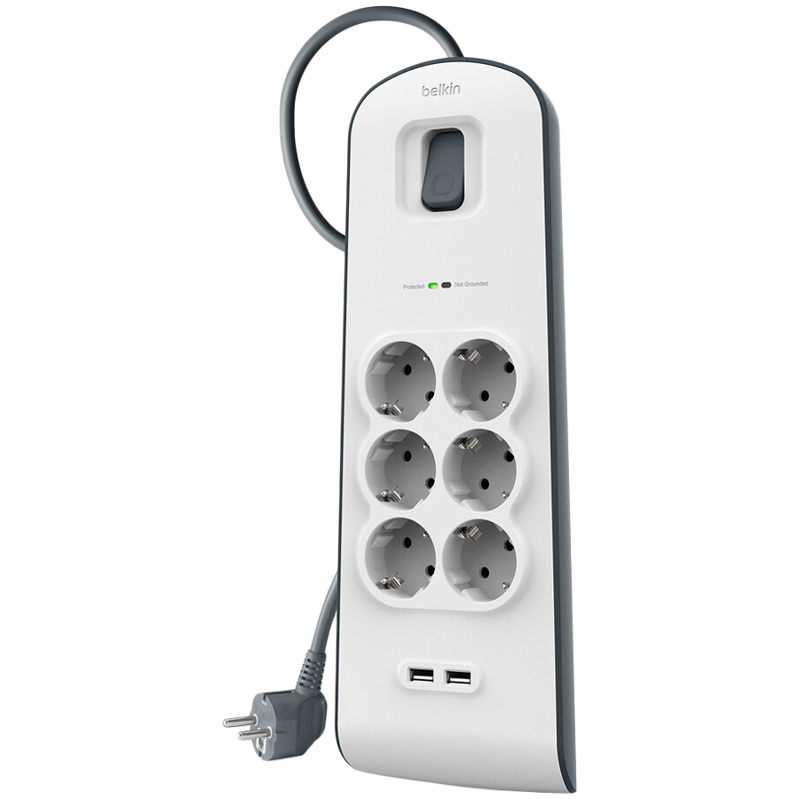 Prenaponska zaštita BELKIN BSV604VF2M-V2 (6 utičnica, 2x USB 2.4A, 2m)-1