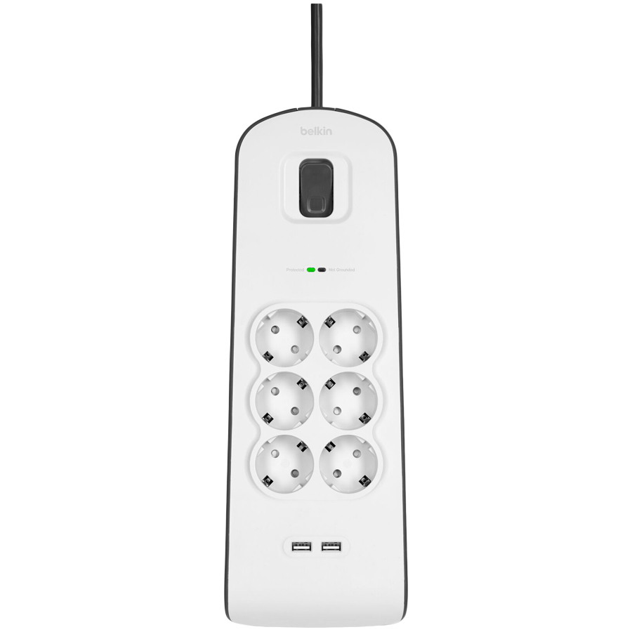 Prenaponska zaštita BELKIN BSV604VF2M-V2 (6 utičnica, 2x USB 2.4A, 2m)-2