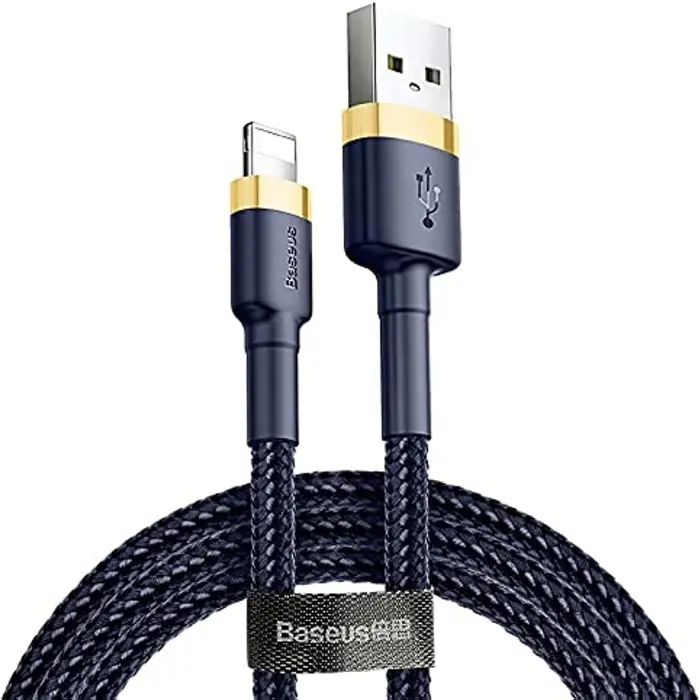 Kabel BASEUS, Woven, USB-A na Lightning, 200cm, Blue/Gold, CALKLF-CV3