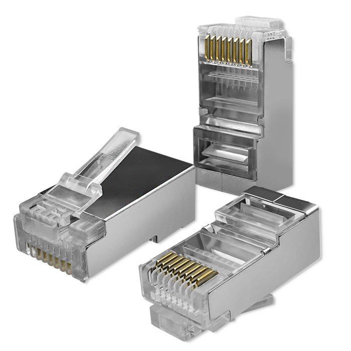 RJ45 modularni konektor QOLTEC 54556 CAT6 FTP zlatno-plated kontakti 100 komada