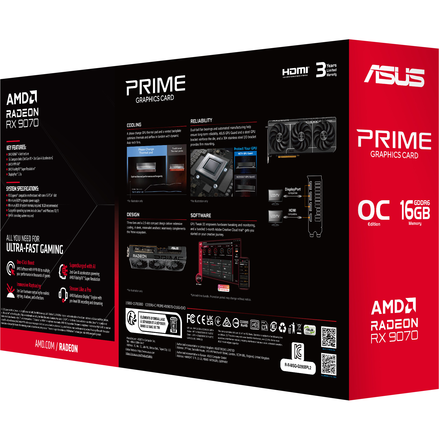 Grafička kartica ASUS PRIME -RX9070-O16G-EVO (AMD Radeon RX 9070, 16 GB GDDR6)-9