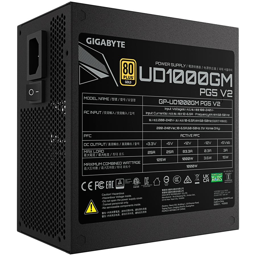 Napajanje GIGABYTE GP-UD1000GM PG5 V2 (1000W, Modularno, 80 PLUS Gold, Japanski kondenzatori)-4