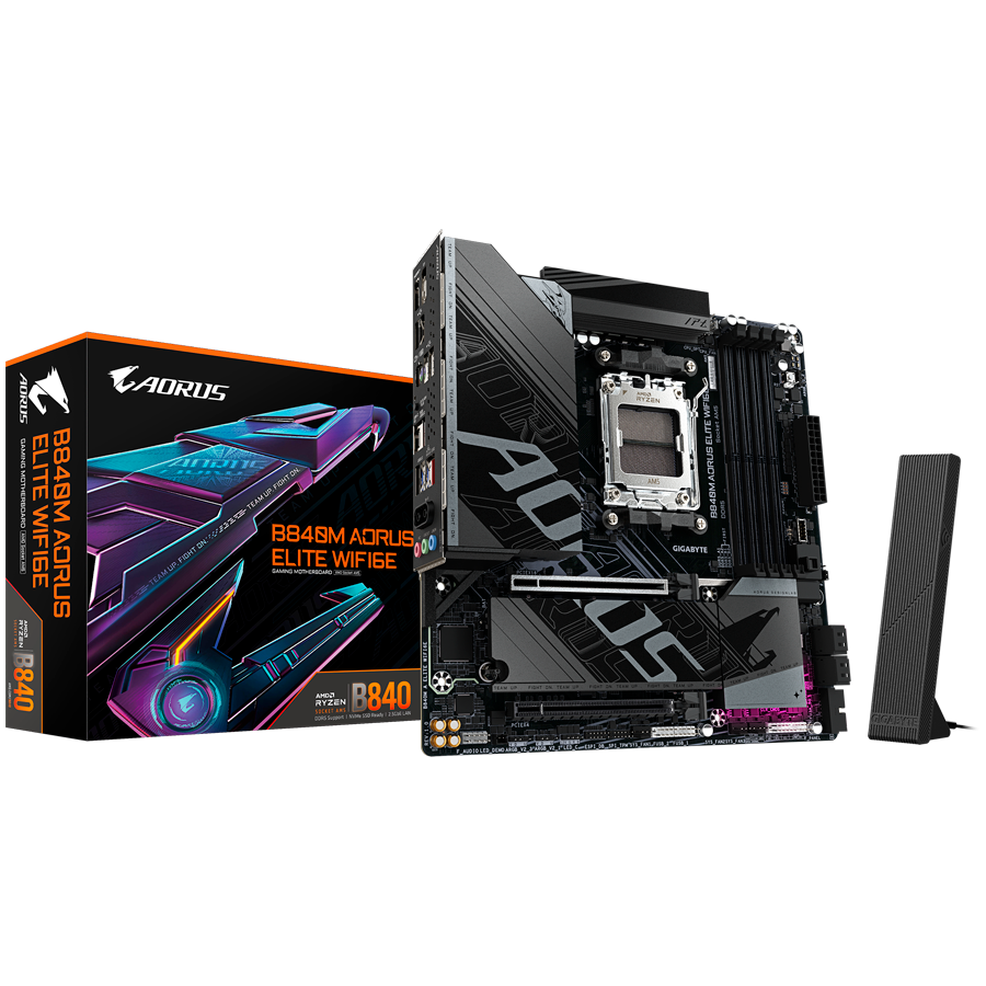 Matična ploča GIGABYTE B840M AORUS ELITE WIFI6E (AM5, 4x DDR5, mATX, WIFI6E)