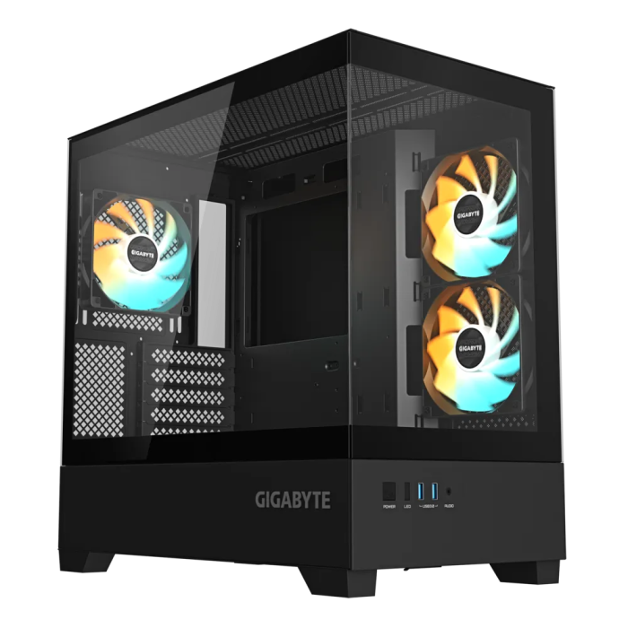 Gaming midi tower GIGABYTE C201 PANORAMIC ATX (RGB osvjetljenje, mini ITX / Micro ATX, 2x 120mm ARGB ventilator, kaljeno staklo)-2