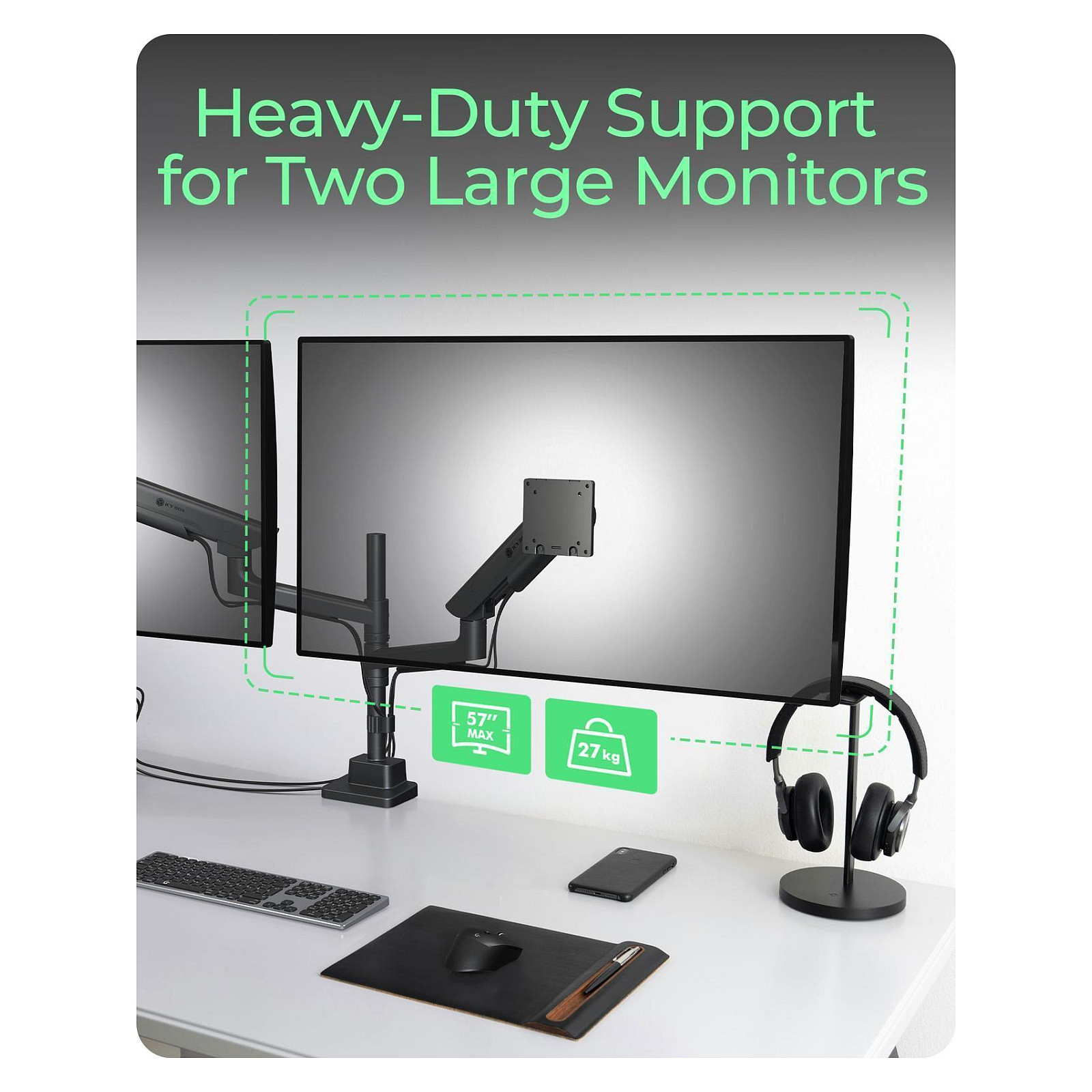 IcyBox IB-MS702-T dvojni namizni nosilec za monitorja do 57"-9