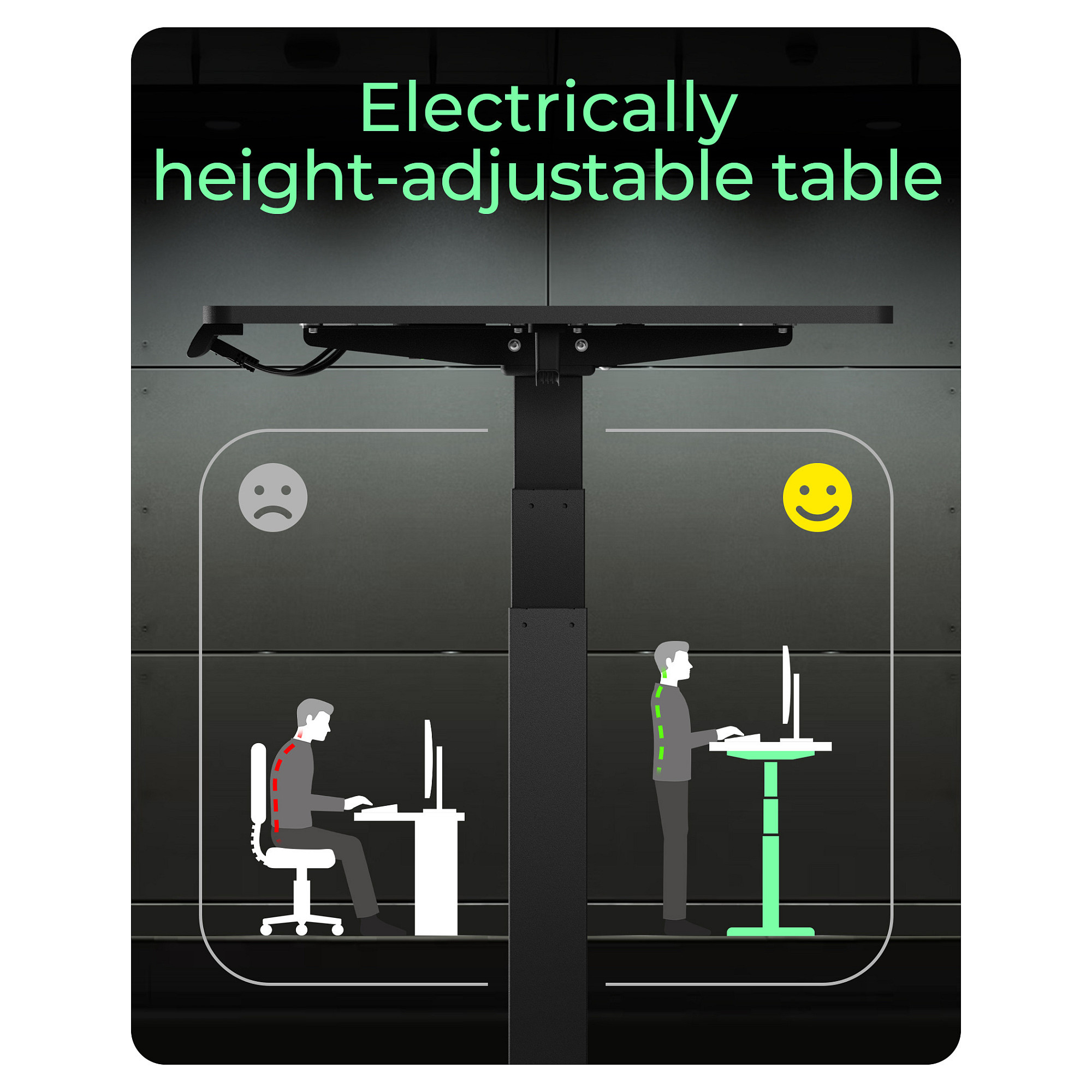 Icybox IB-EW122B-TT ergonomska električna dvižna miza-6