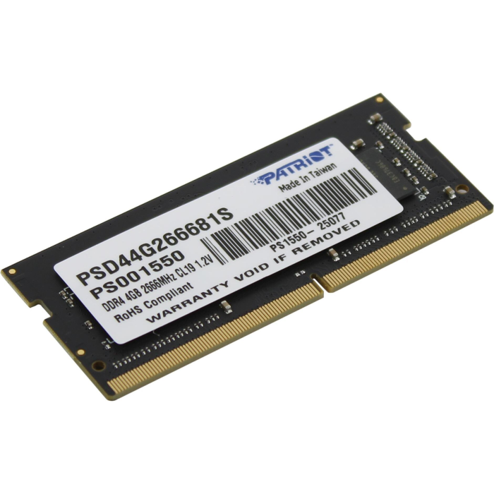 RAM PATRIOT Signature Line 8GB DDR4-3200 SODIMM (kapaciteta 8GB, tip DDR4, hitrost PC4-25600 / 3200 MHz, latence 22-22-22-52, napetost 1.2V, št. pinov 260, št. modulov 1, ECC NON-ECC)-1
