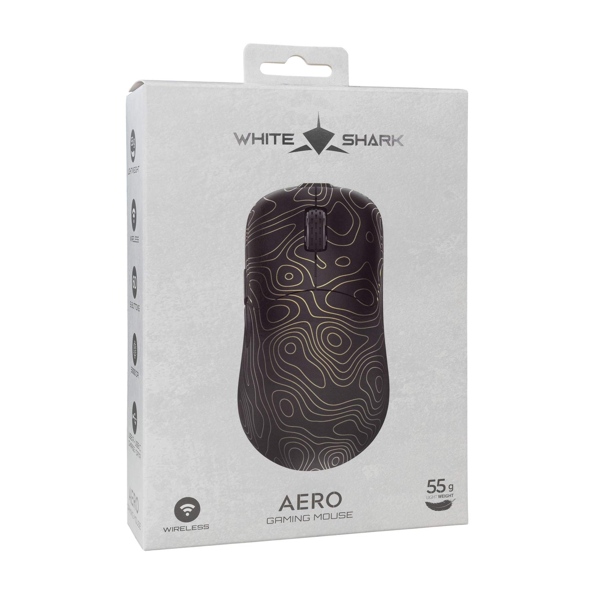 White Shark MOUSE WGM-5015 AERO 10.000 DPI - Gold Wireless-11