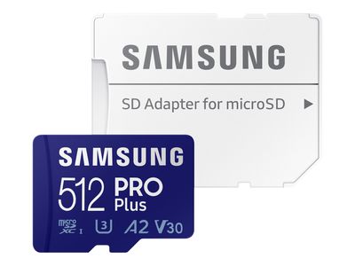 Memorijska kartica SAMSUNG PRO Plus MB-MD512KA (512GB, microSDXC, 160/120 MB/s, UHS-I U3, V30, A2, s adapterom)-4