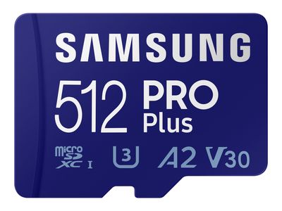 Memorijska kartica SAMSUNG PRO Plus MB-MD512KA (512GB, microSDXC, 160/120 MB/s, UHS-I U3, V30, A2, s adapterom)-0