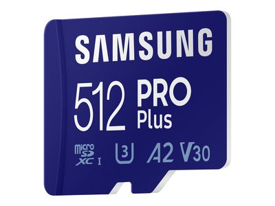 Memorijska kartica SAMSUNG PRO Plus MB-MD512KA (512GB, microSDXC, 160/120 MB/s, UHS-I U3, V30, A2, s adapterom)-1