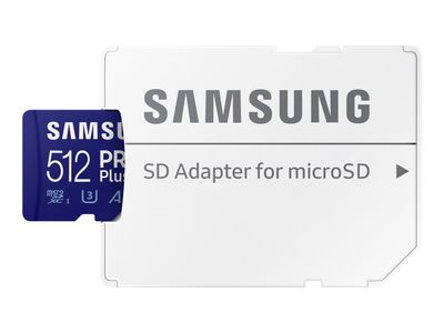 Memorijska kartica SAMSUNG PRO Plus MB-MD512KA (512GB, microSDXC, 160/120 MB/s, UHS-I U3, V30, A2, s adapterom)-3