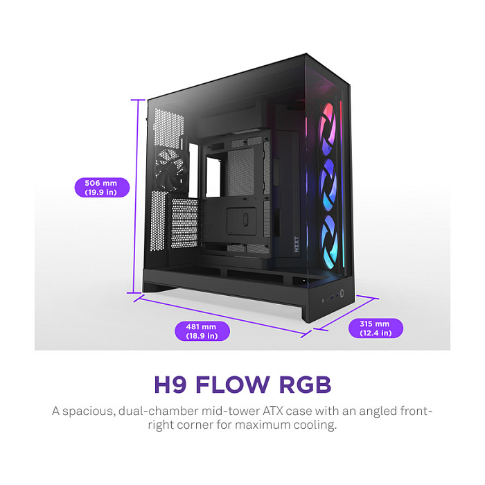 Kućište NZXT H9 FLOW RGB (all black)-5