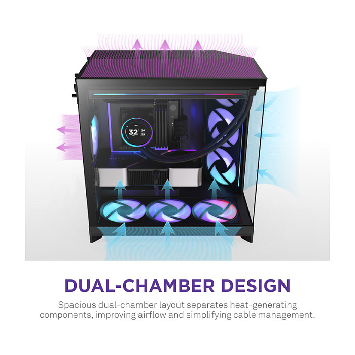 Kućište NZXT H9 FLOW RGB+ (All Black)-9