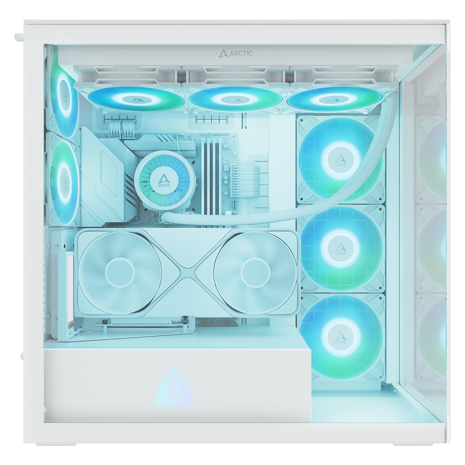 Kućište ARCTIC Xtender Vert.GPU White/Tinted Glass (vertikalna GPU, bijelo, staklo s toniranim efektom)-11