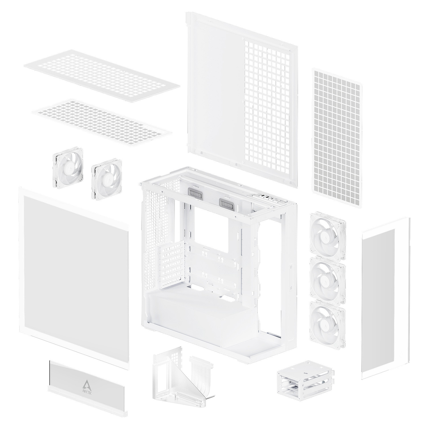 Kućište ARCTIC Xtender Vert.GPU White/Tinted Glass (vertikalna GPU, bijelo, staklo s toniranim efektom)-15