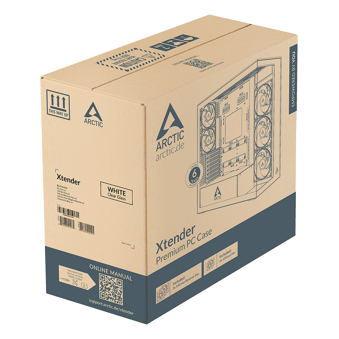 Kućište ARCTIC Xtender Vert.GPU White/Tinted Glass (vertikalna GPU, bijelo, staklo s toniranim efektom)-16