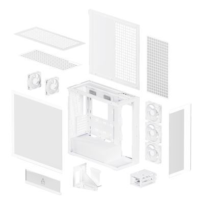 Kućište ARCTIC Xtender Vert.GPU White/Tinted Glass (vertikalna GPU, bijelo, staklo s toniranim efektom)-6