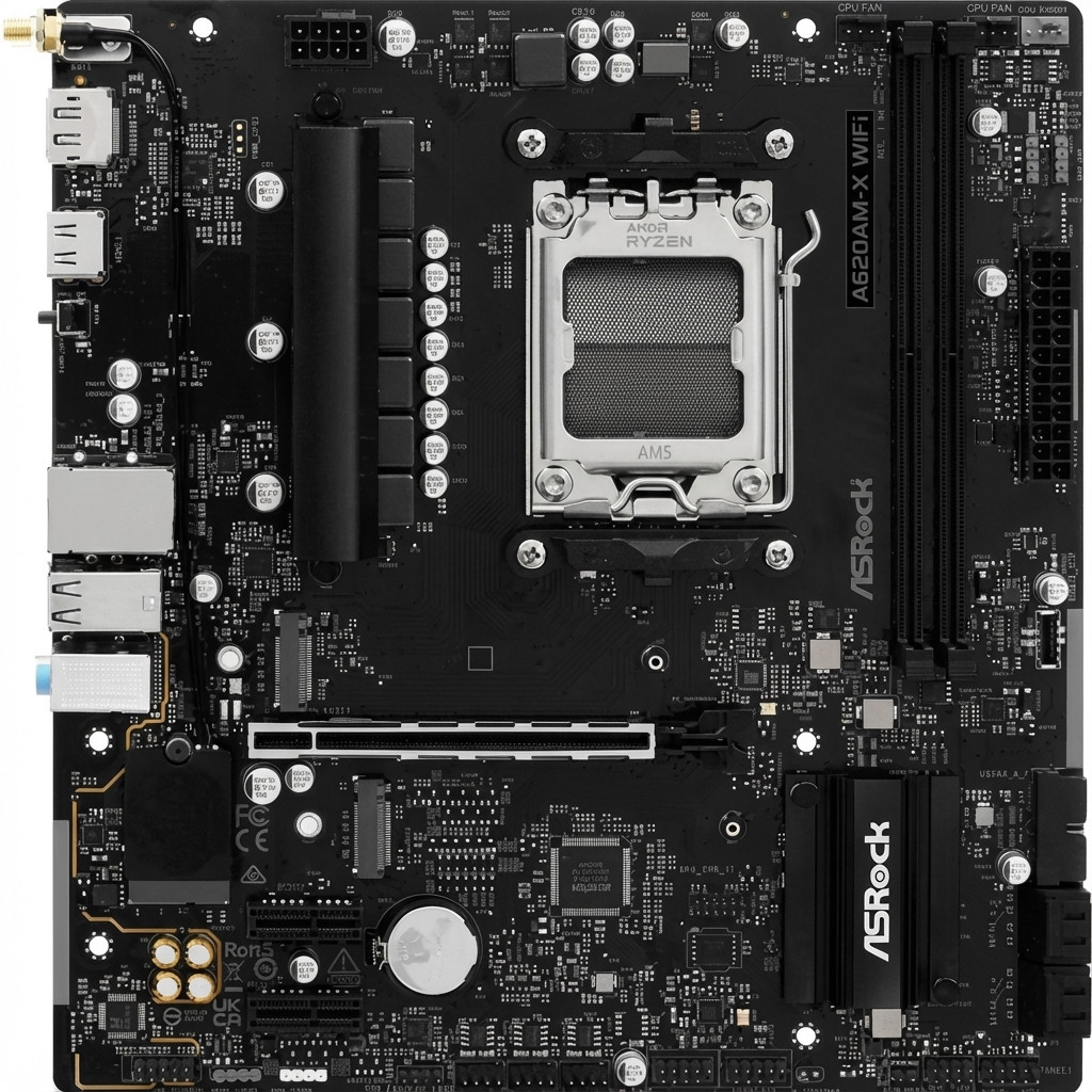 Matična ploča ASROCK A620AM Pro-A WiFi (micro ATX, Socket AM5, AMD A620A)-1