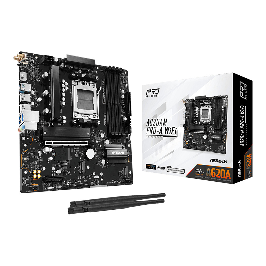 Matična ploča ASROCK A620AM Pro-A WiFi (micro ATX, Socket AM5, AMD A620A)-5