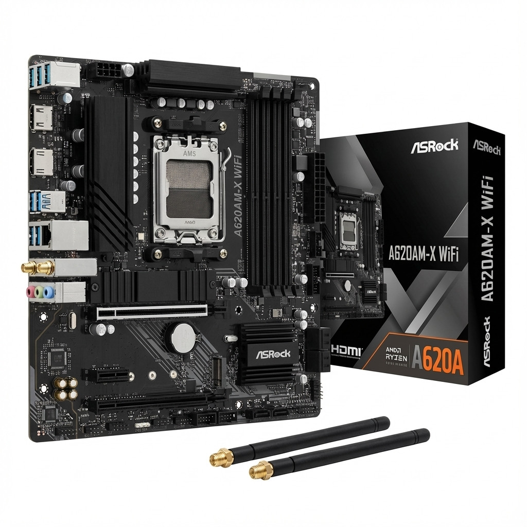 Matična ploča ASROCK A620AM-X WIFI (micro ATX, Socket AM5, AMD A620A)-0