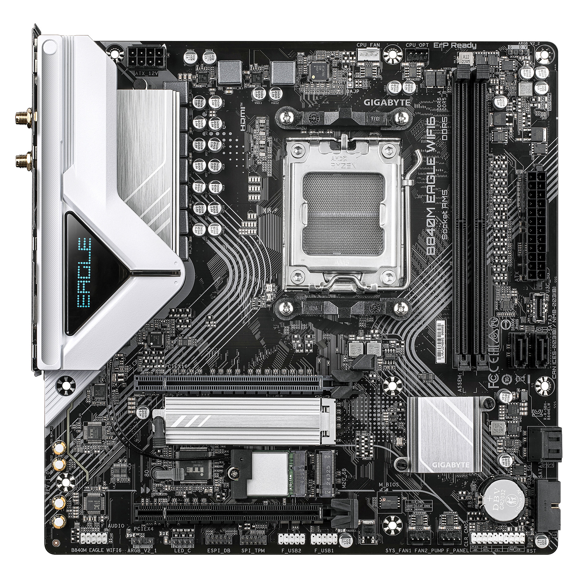 Motherboard GIGABYTE B840M EAGLE WIFI6 (micro ATX, Socket AM5, AMD B840, DDR5, PCIe 4.0, Wi-Fi 6)-2
