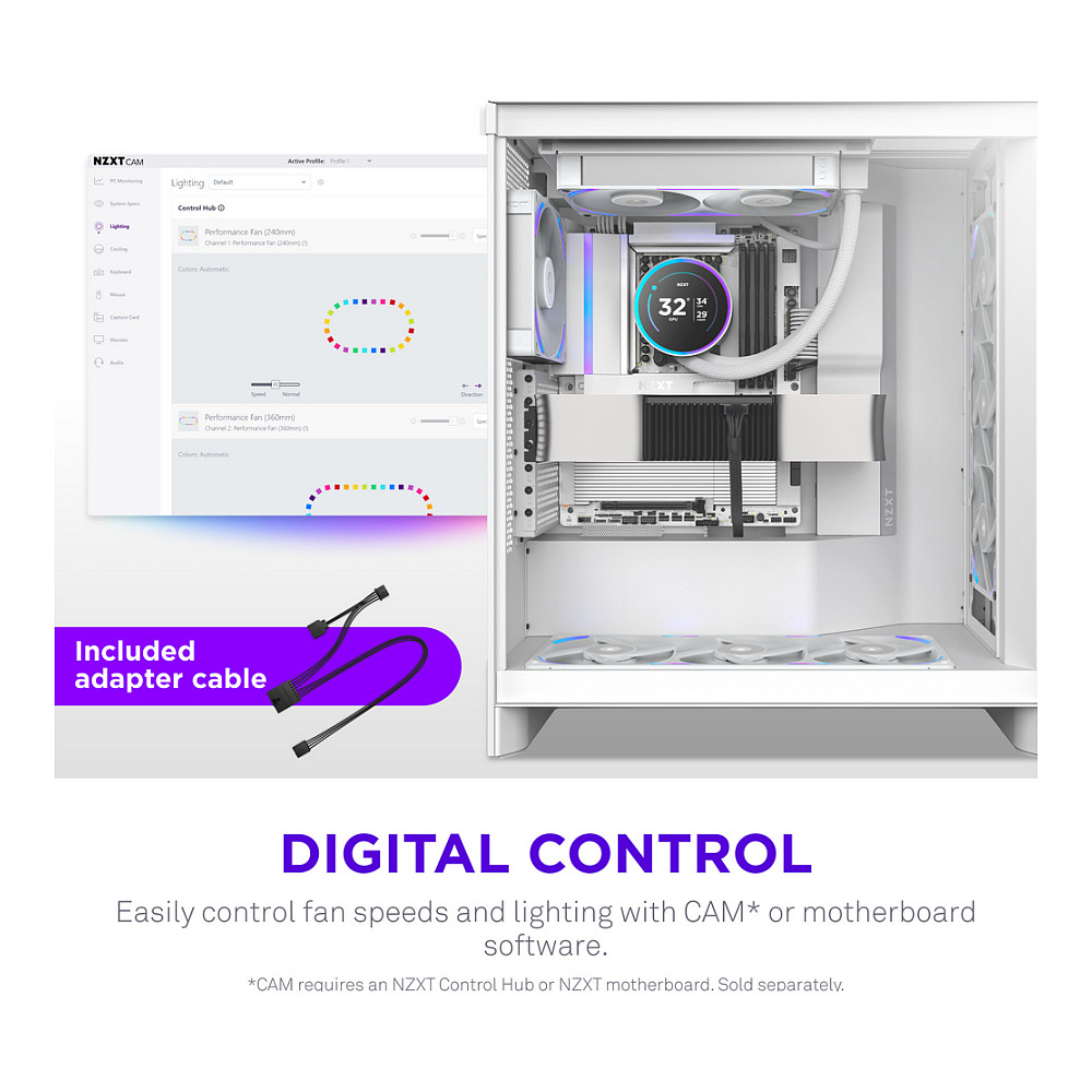 Kućište Acc NZXT 240 Performance RGB Fan White-4