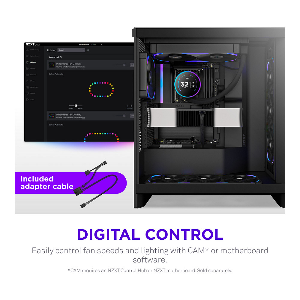 Ventilator za kućište NZXT F280 RGB Twin Pack (2x140mm, crni)-4