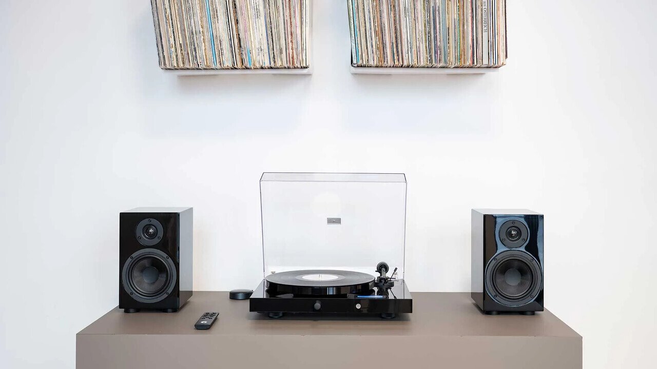 Hi-fi set PRO-JECT Juke Box E1 OM5e gramofon, Speaker Box 5E zvučnik, piano black-3