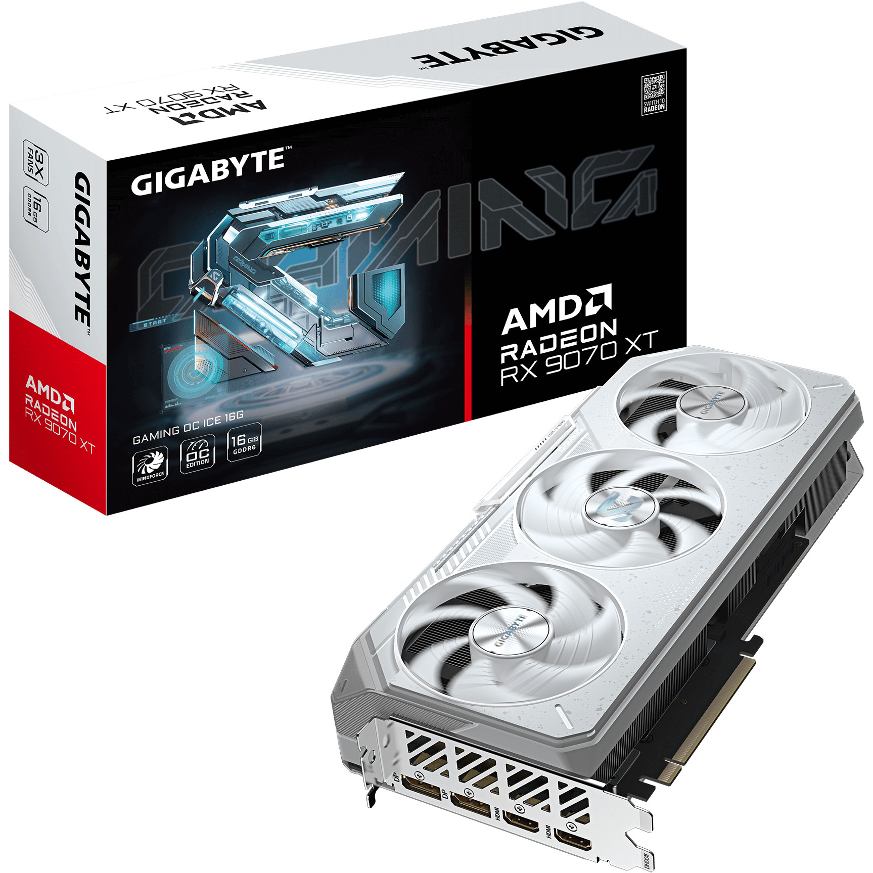 Grafična kartica GIGABYTE Radeon RX 9070 XT GAMING OC ICE 16G, 16GB GDDR6, PCI-E 5.0-10