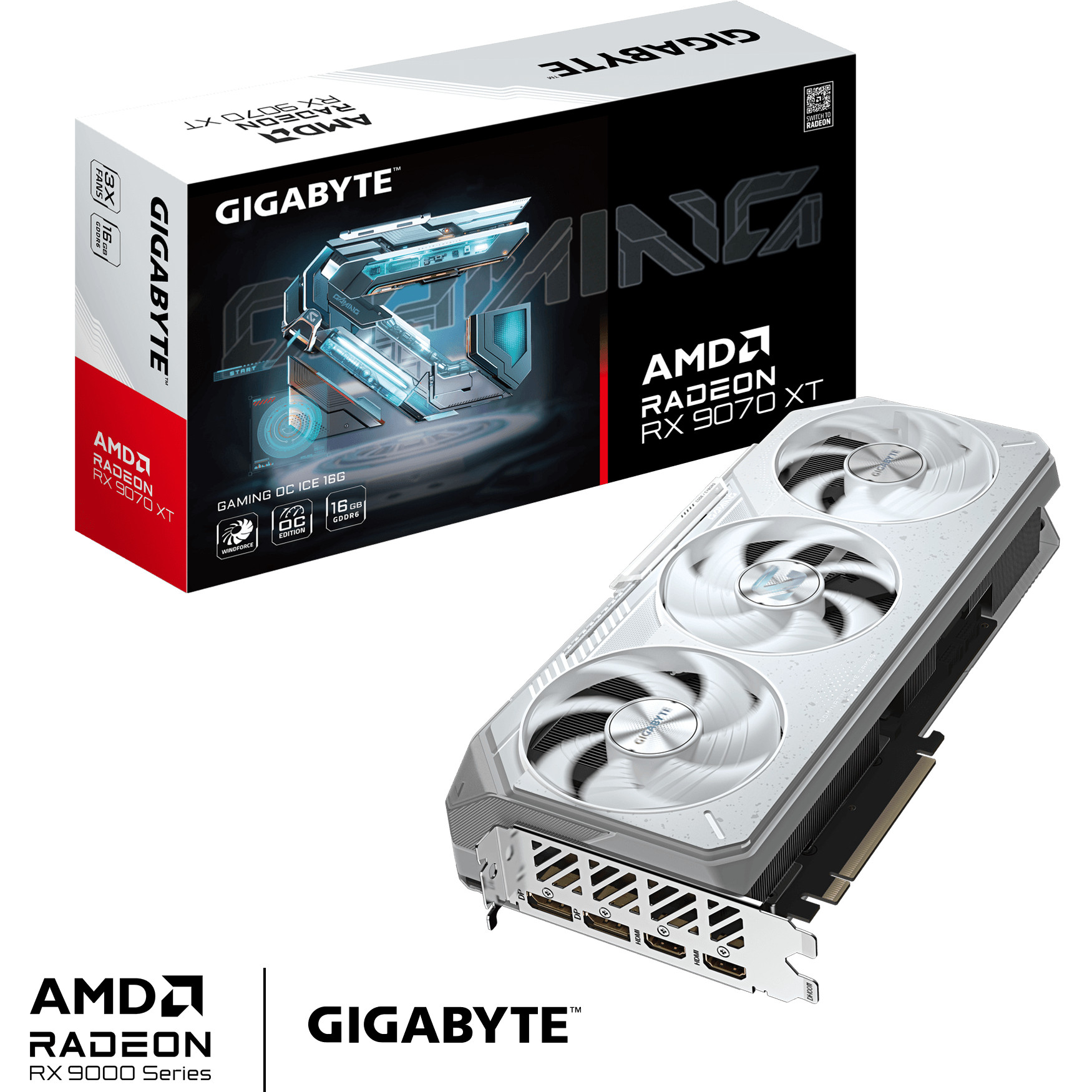 Grafična kartica GIGABYTE Radeon RX 9070 XT GAMING OC ICE 16G, 16GB GDDR6, PCI-E 5.0-11