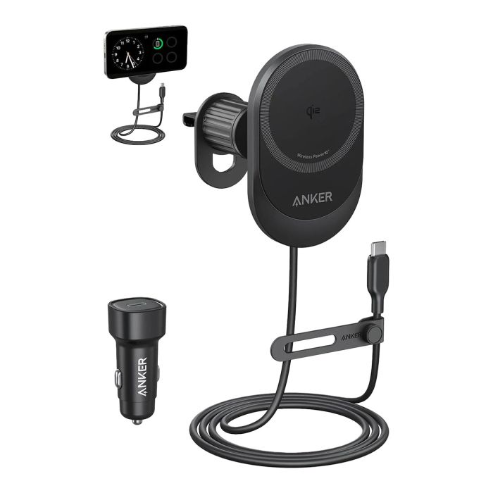 Bežični punjač za auto ANKER MagGo (15W, USB-C kabel, magnetna osnova)