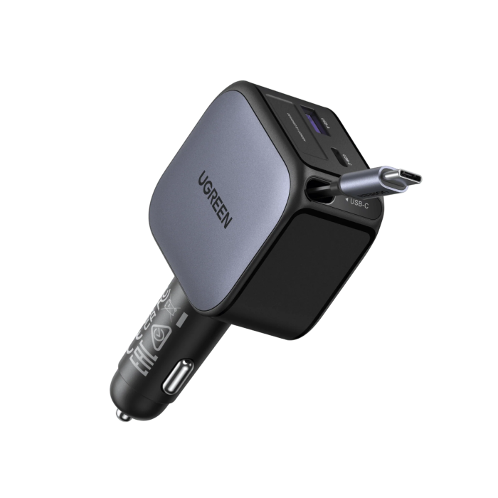 automobilski punjač UGREEN 55212 60W s vgrađenim USB-C kablom-1