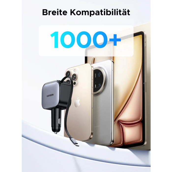automobilski punjač UGREEN 55212 60W s vgrađenim USB-C kablom-5