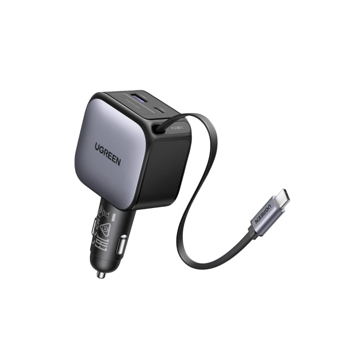 automobilski punjač UGREEN 55212 60W s vgrađenim USB-C kablom-0